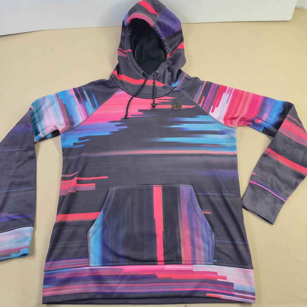 Burton Hoodie Womens Large Multicolor DRYRIDE Snowboard Thumbholes Fleece